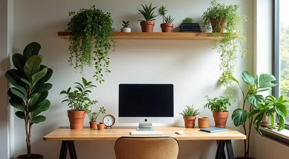 PlantasPendentesHomeOffice, DecoraçãoComPlantas, PlantasParaEscritório, HomeOfficeVerde, PlantasSuspensas, DecoraçãoDeEscritório, JardinagemEmCasa, PlantasOrnamentais, HomeOfficeProdutivo, AmbienteDeTrabalhoVerde