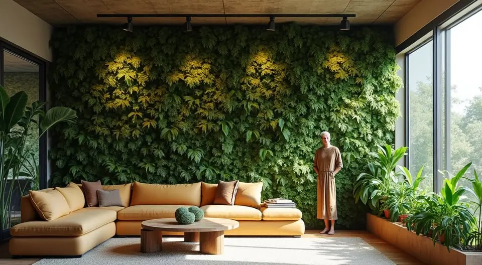 JardimVerticalInterno, DecoraçãoComPlantas, ParedeVerde, PlantasParaSala, JardinagemVertical, DecoraçãoSustentável, PlantasOrnamentais, DecoraçãoDeInteriores, JardimEmCasa, BotânicaUrbana